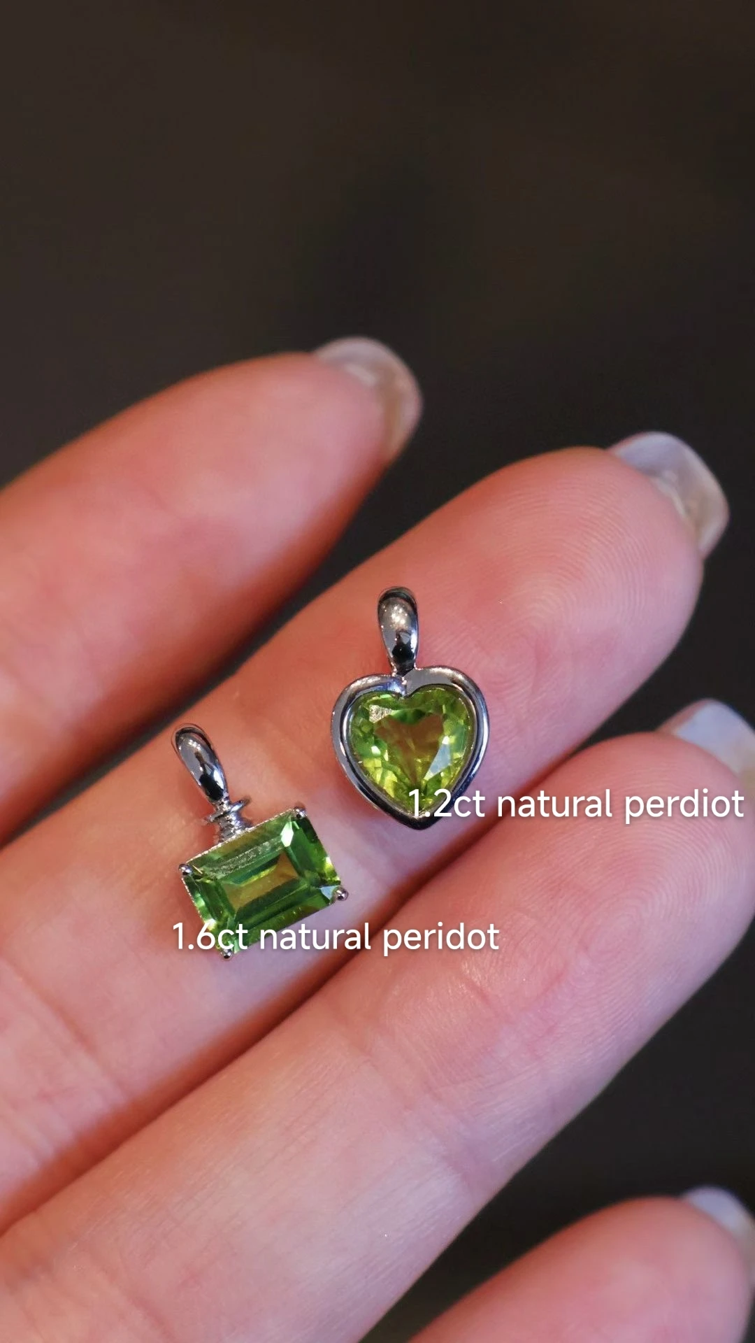 Certificate PT950 Real Platinum Natural Peridot Heart/Asscher Cut Pendant Baguette Gem Perfume Bottle Charm Eternal High Jewelry