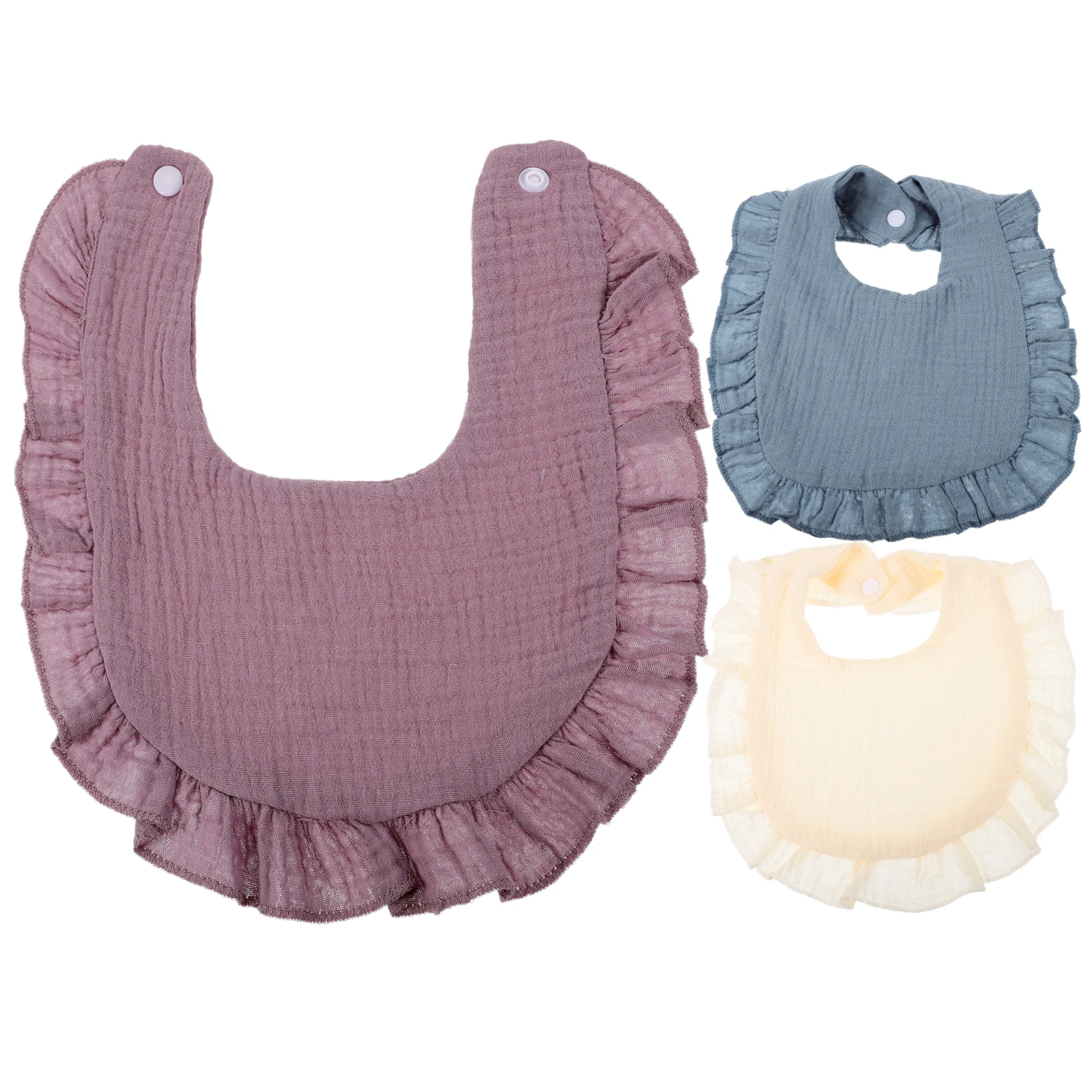 

3 Pcs Bibs Cotton Drool Infant Boy Girl Teething Feeding Eating Multipurpose Light Weight Portable Storage Outdoor Meal