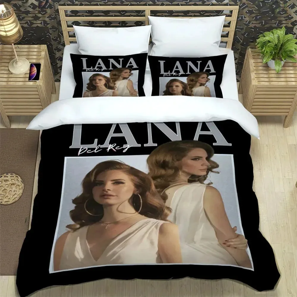 Cartoon Duvet Cover Pillowcase Lana Del Rey Bedding Set Lizzy Grant Adult Boys Girls Bedroom Decoration Single Double Size