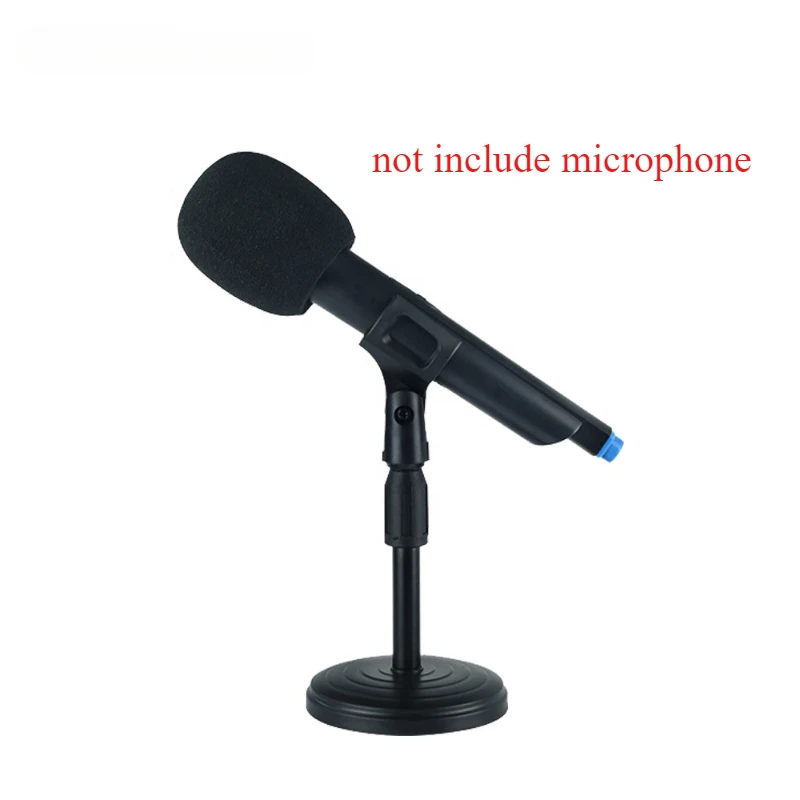 Plastic Round Base Desktop Table Microphone Holder desk Stand Adjustable Lifting and Weighting Disc Base Shockproof with Clip