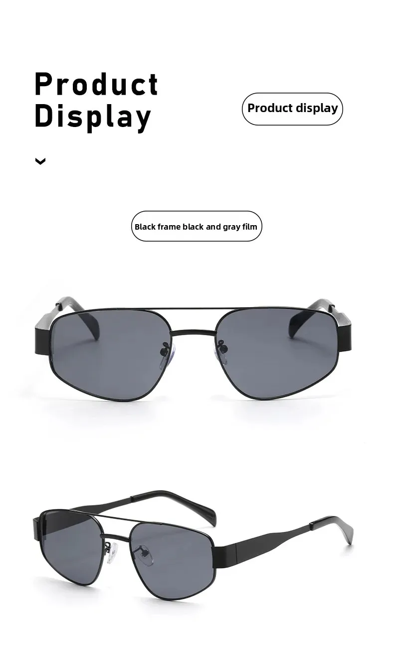 Pilotensonnenbrille Damen Sonnenbrille Metallrahmen Doppelte Brücke Herren Fahrbrille Brillen Mode Brillen 2025, Trend UV-Schutz – Detail 9