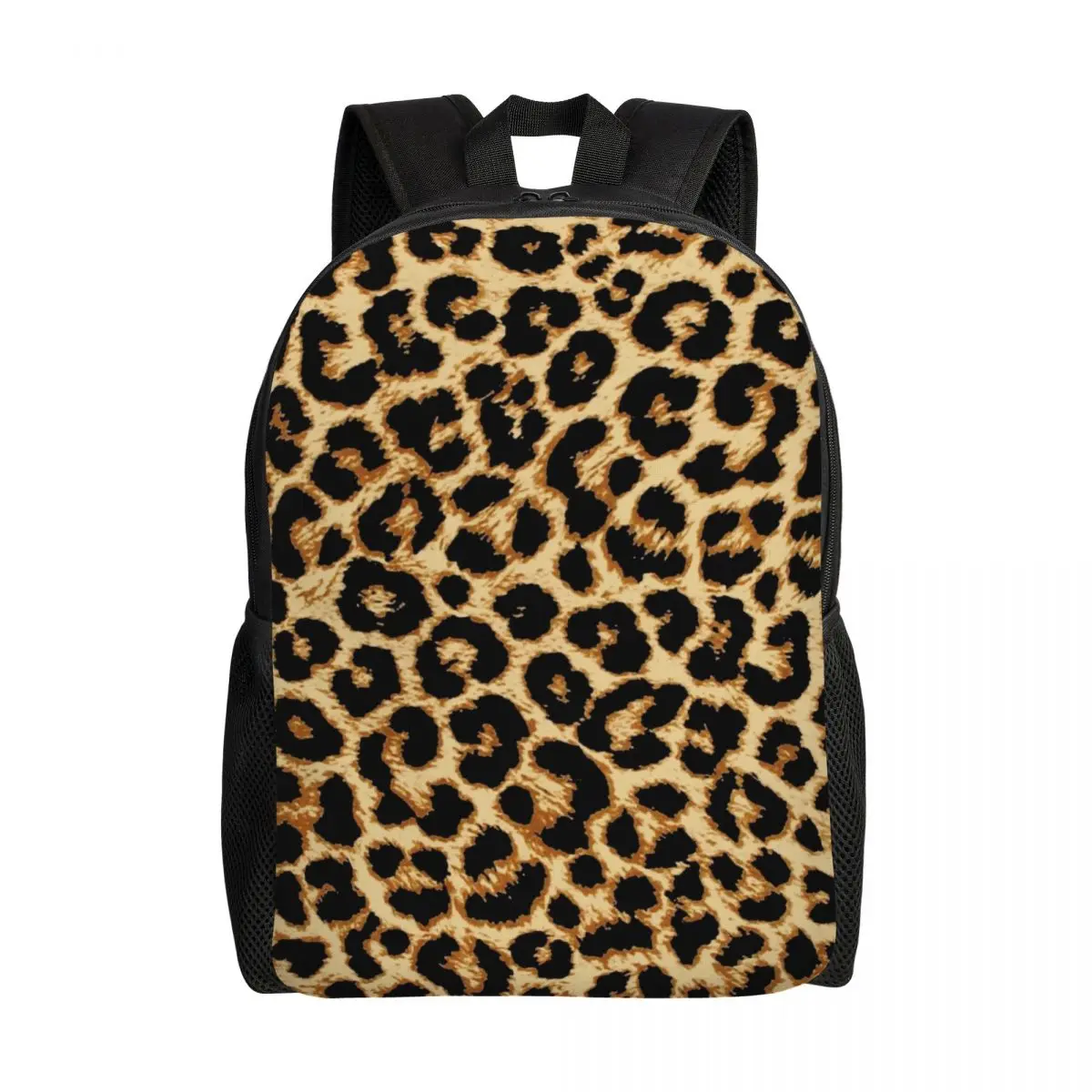 Custom Leopard Fur Skin Texture Travel Backpack  School Laptop Bookbag Tropical Wild Animal College Student Daypack Bags