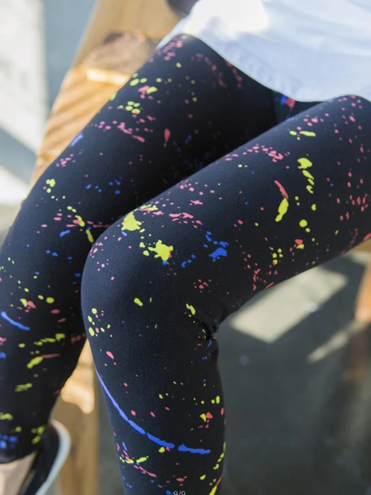 CUHAKCI-Leggings con estampado para mujer, ropa deportiva femenina hasta el tobillo, pantalones de lápiz florales, Leggings elásticos para Fitness