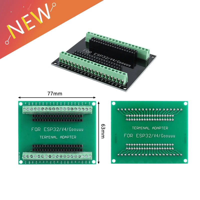 ESP32 Breakout Board GPIO 1 into 2 for ESP-32S 38PIN Terminal Screw Board Compatible with ESP32 Development Board