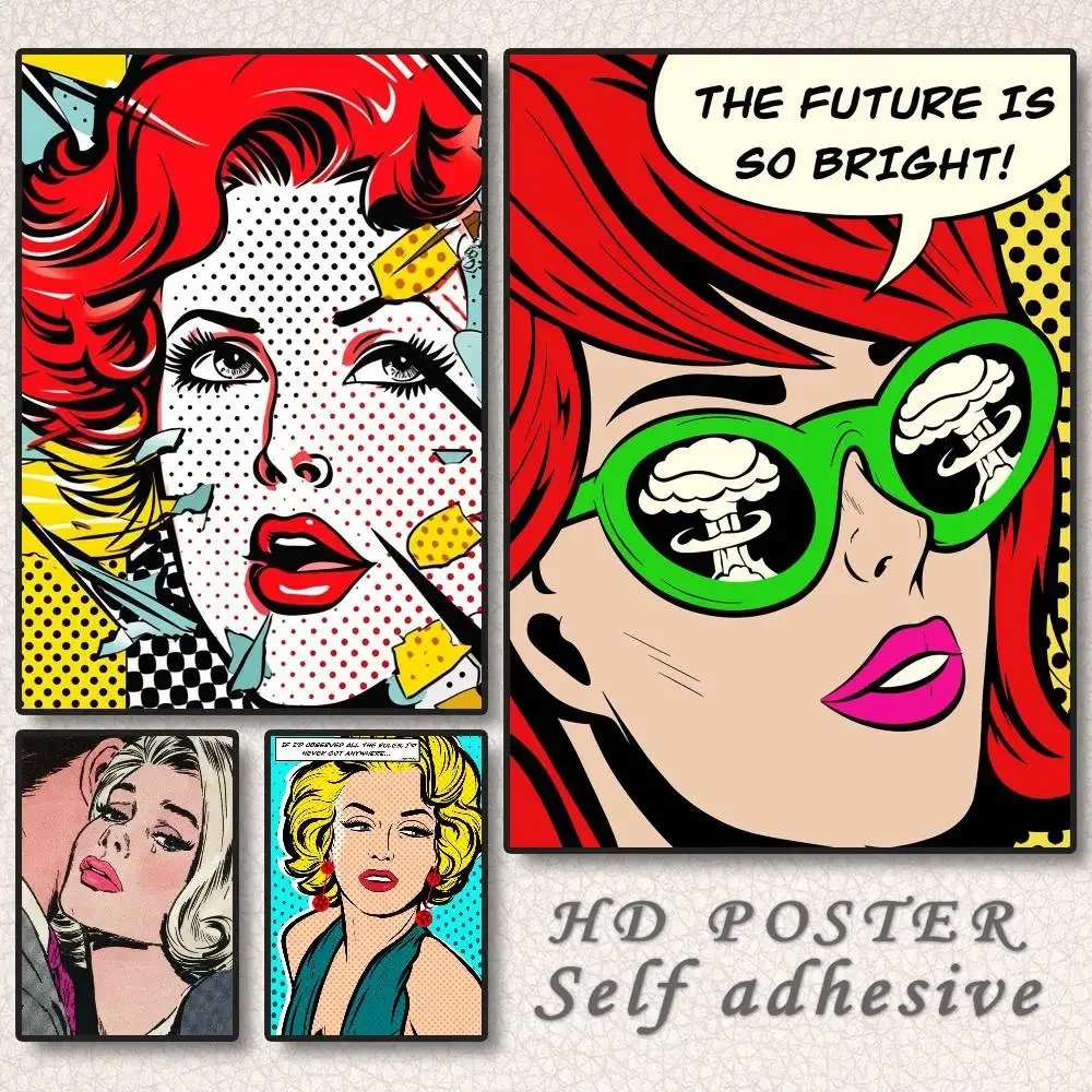 Abstract Pop Roy Lichtenstein Poster  Self-adhesive Art Wate