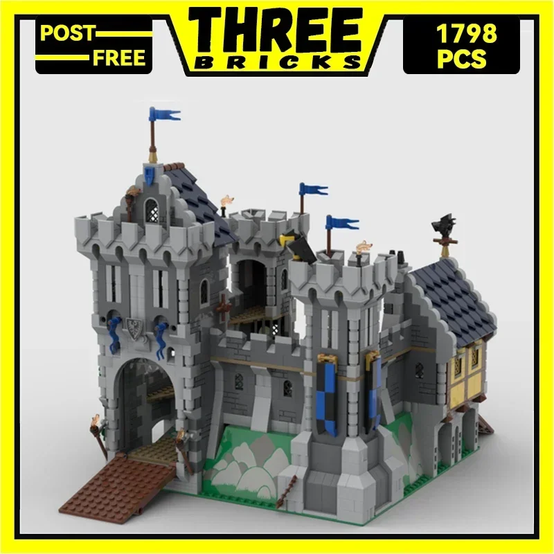 ThreeBricks Moc klocki widok na ulicę seria modeli Eagle Knight zamek technologia cegły DIY zabawki dla dzieci prezenty dla dzieci