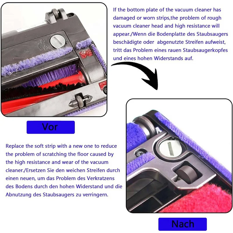 A44T 5 مجموعة ملحقات خطوط قطيفة ناعمة لدايسون V6 V7 V8 V10 V11 V15 مكنسة كهربائية قطع غيار الأسطوانة الناعمة