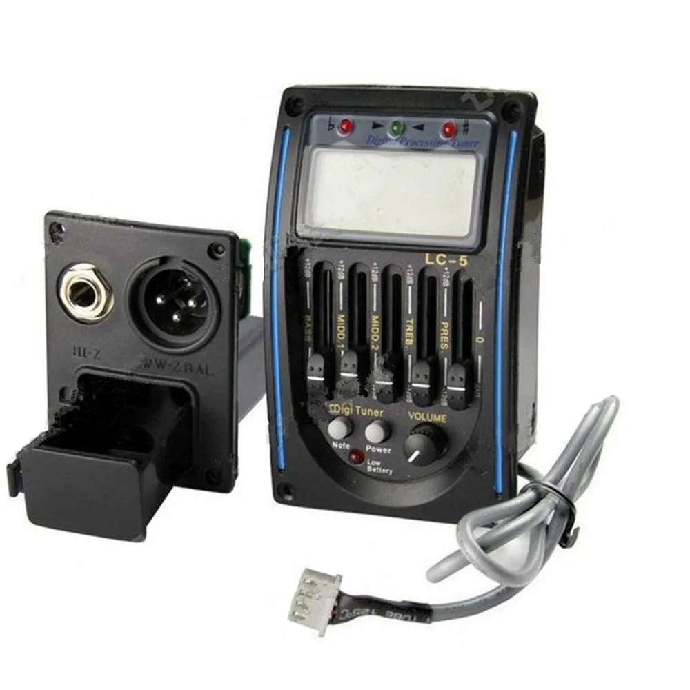 1 шт., предусилитель для акустической гитары, 5-полосный эквалайзер, гитарный звукосниматель, предусилитель, тюнер, профессиональные детали для гитары, аксессуары