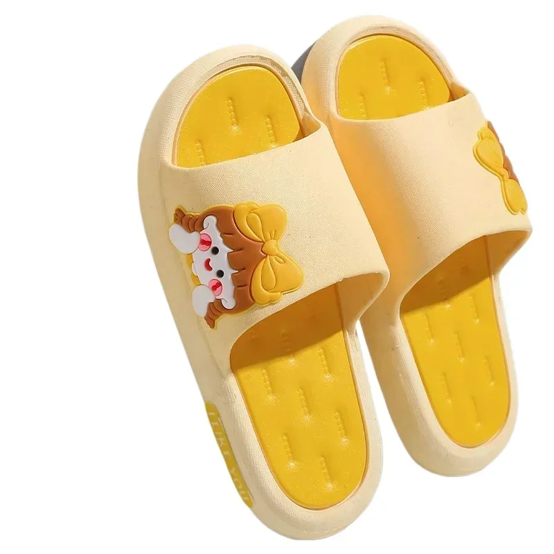 All Season Universal Indoor Slippers Bathroom Slippers for Bathing Comfortable and Soft Slippers Shower Bathbath Yellow Boy