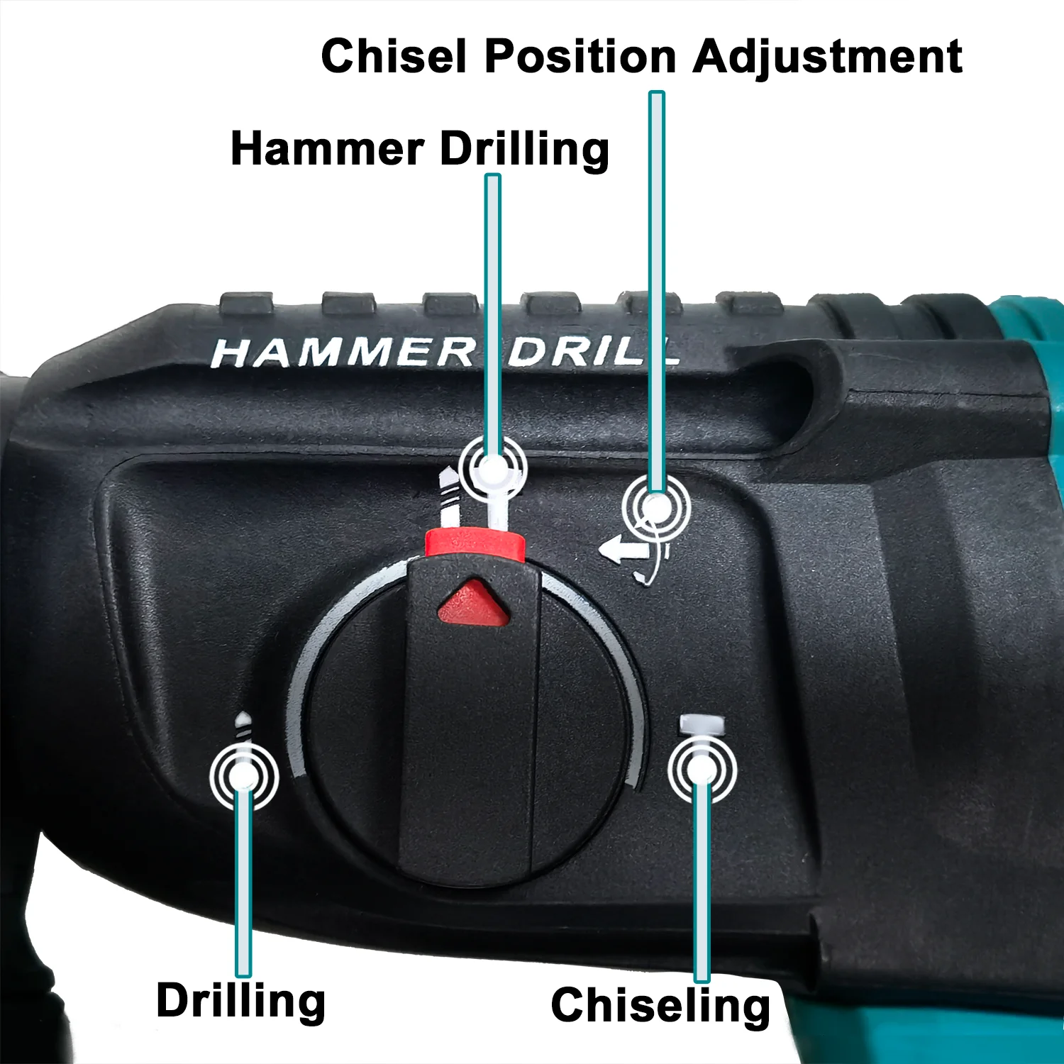 Brushless Cordless Rotary Hammer Drill 18V SDS Plus Hammer Drill 4 Modes Selector fit Makita 18v Battery (No Battery)