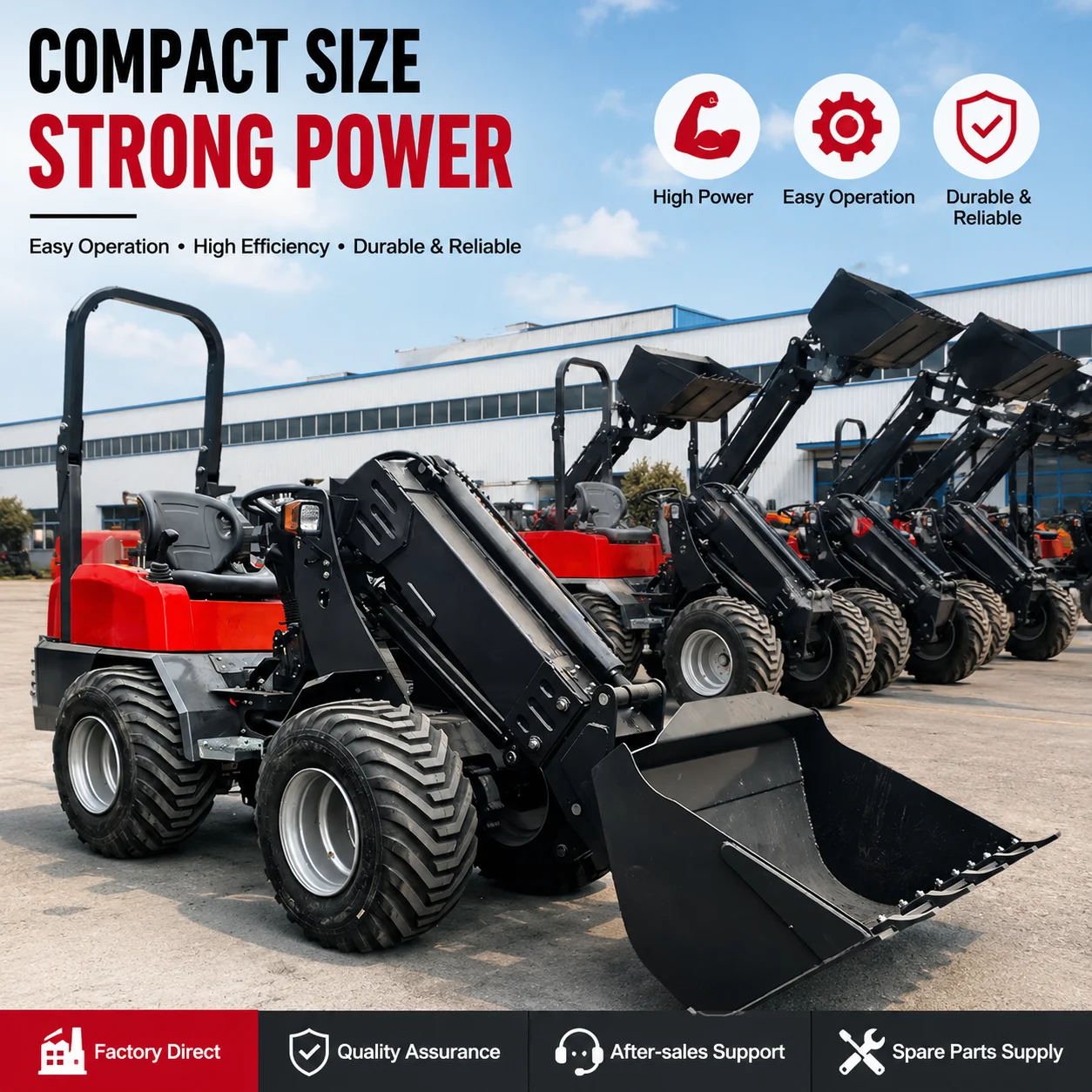 Telescopic Wheel Loader Mini Compact Hydraulic Loader for Agriculture Warehouse Construction Use