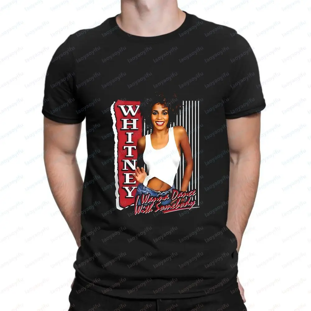 Whitney Houston - Floral T-Shirt - Gender-neutral Streetwear Design Suitable for Both Men and Women - Large Size T-shirt