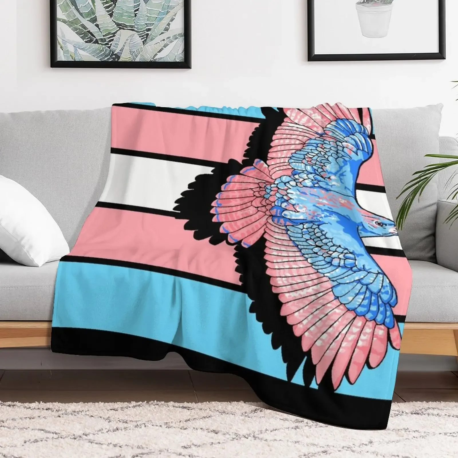 Trans flag tobias Throw Blanket Multi Purpose Soft Warm Blanket for Home Travel