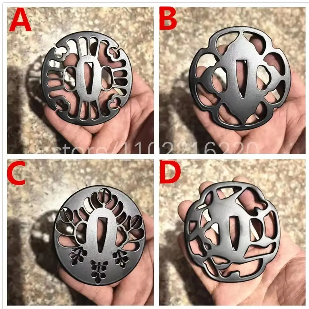 Good Quality Black Steel Tsuba Handguard Iron Guard For Real Japanese Japan Samurai Katana Sword Fittings Accessory New