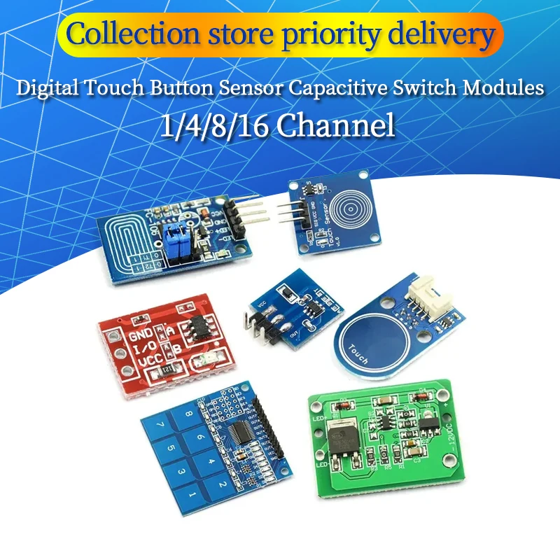 1/4/8/16 Channel TTP223 TTP224 TTP226 TTP229 Jog Digital Touch Button Sensor Capacitive Switch Modules Accessories for Arduino