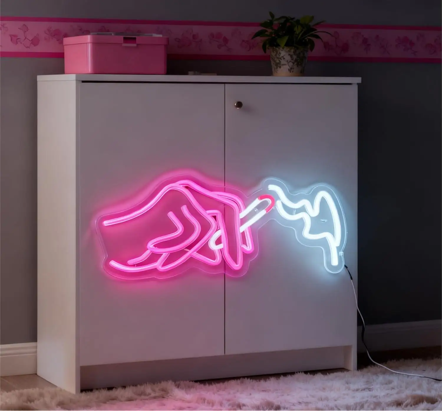 Smoking Hand Neon Sign USB Dimmable LED Light for Bedroom Living Room Lounge an Cave Bar Home Party Wall Art Decor Night Light