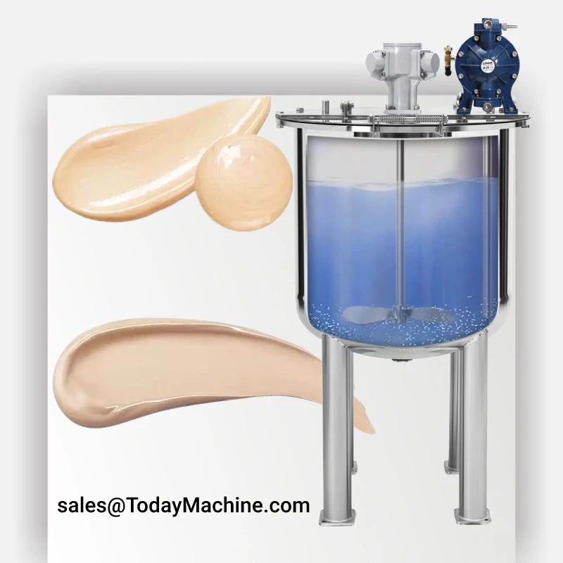 Sanitary Stainless Steel Vertical Cosmetic Liquid Chemical Mixing Equipment Tank