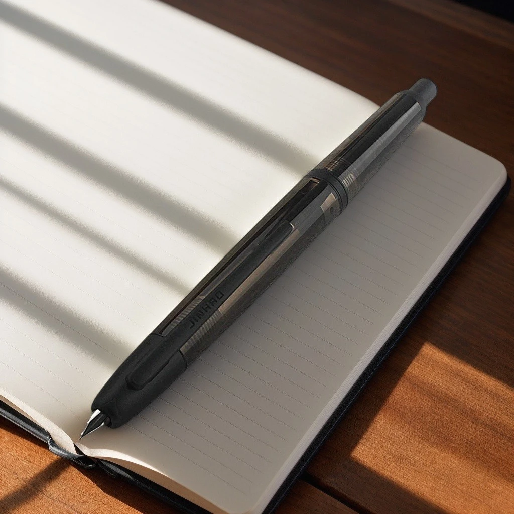 

JINHAO 20 Transparent Black Press Retractable Fountain Pen EF F Nib with Converter for School Office Writing Stationery Supplies