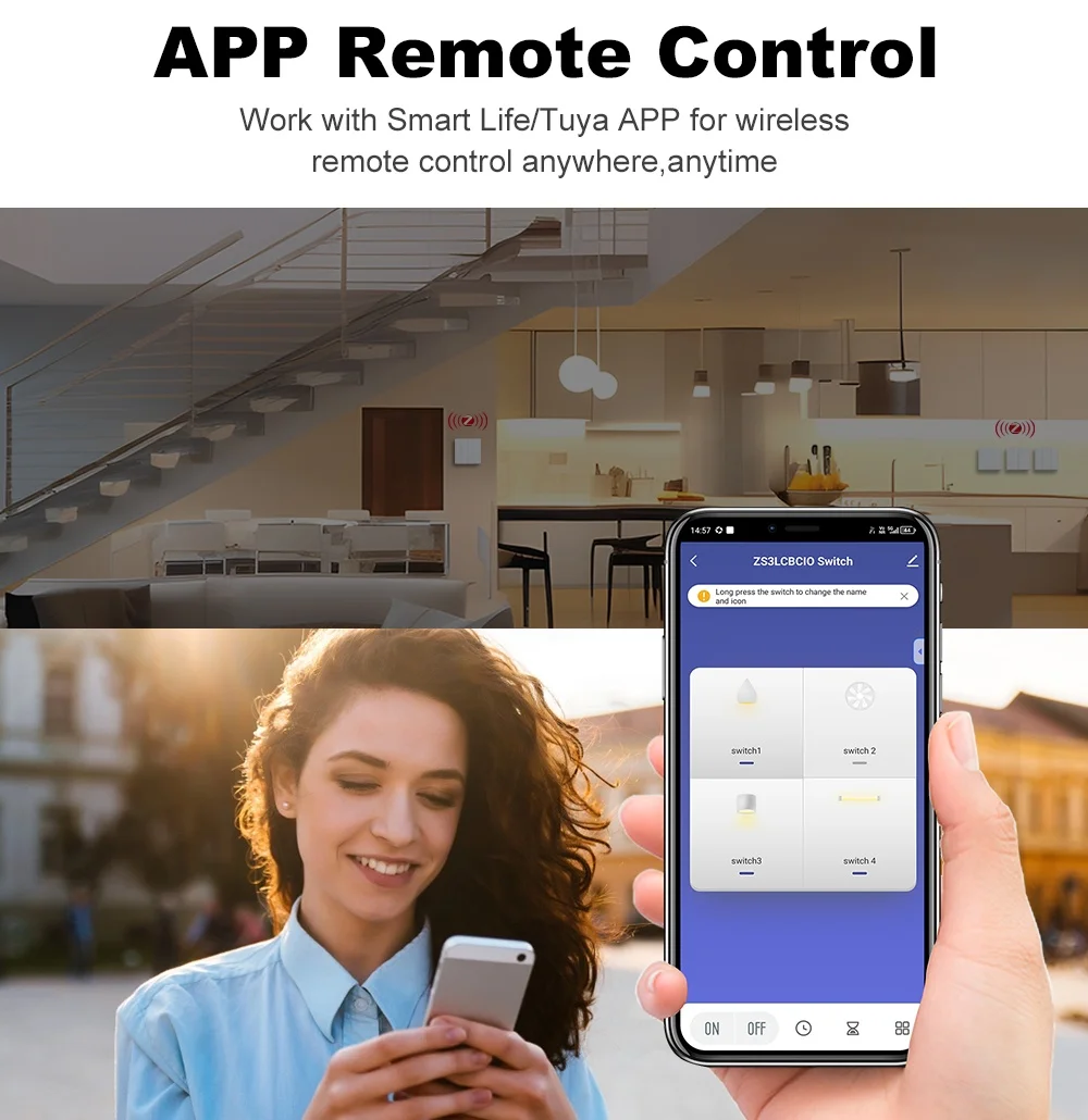ZigBee Smart Light Switch Neutral Wire Required Push Button Wall Switch 1-4 Gang Work With Tuya Alexa Google Home Smartthings image 2