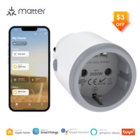 Matter Smart Plug Apple Homekit WiFi Socket Outlet Wall Plug Adapter with Power Metering Support Alexa Siri Hey Google Tuya Apps