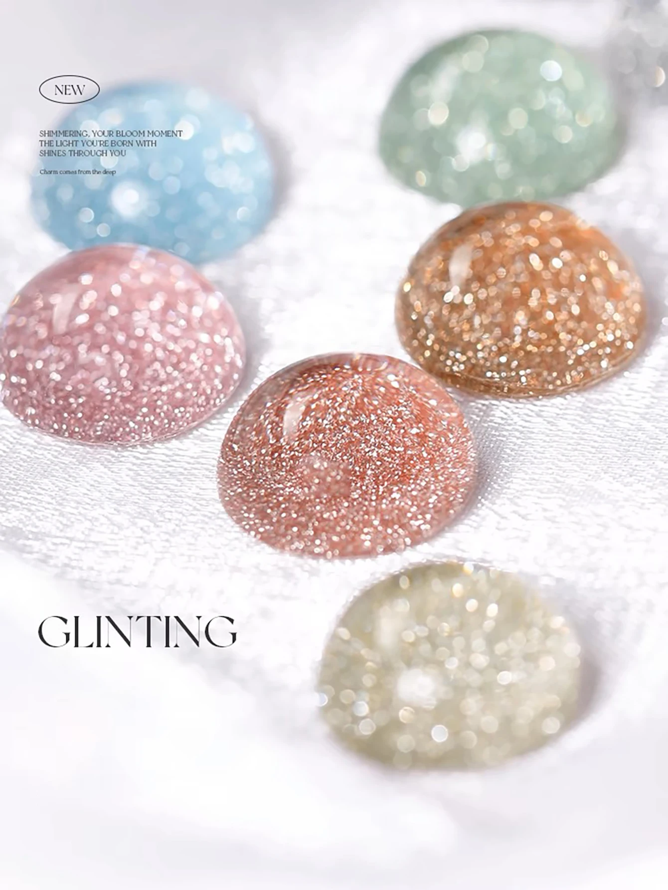 WS ฤดูใบไม้ร่วงและฤดูหนาวสไตล์ญี่ปุ่นอเนกประสงค์ Rock Sugar Glitter หักเพชรสีชมพูเจลเล็บเล็บ Art Home DIY