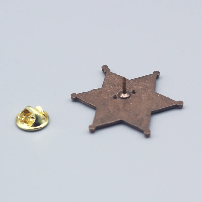 Hexagonal Star Badge Delicate Enamel Brooch Denim Jacket Backpack Pin Decoration Metal Accessories Classic Rock Band Sign Gift