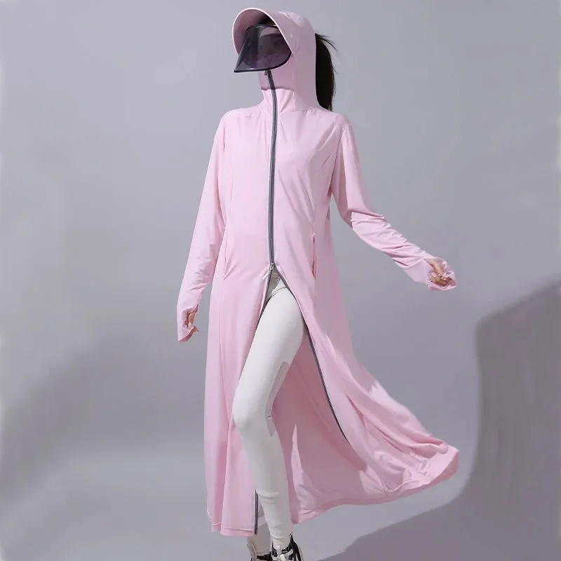 

Breathable Ice Silk Uv Long Sleeve Sun protective Clothing For Outdoor Use Hooded Original Scarf Sunscreen