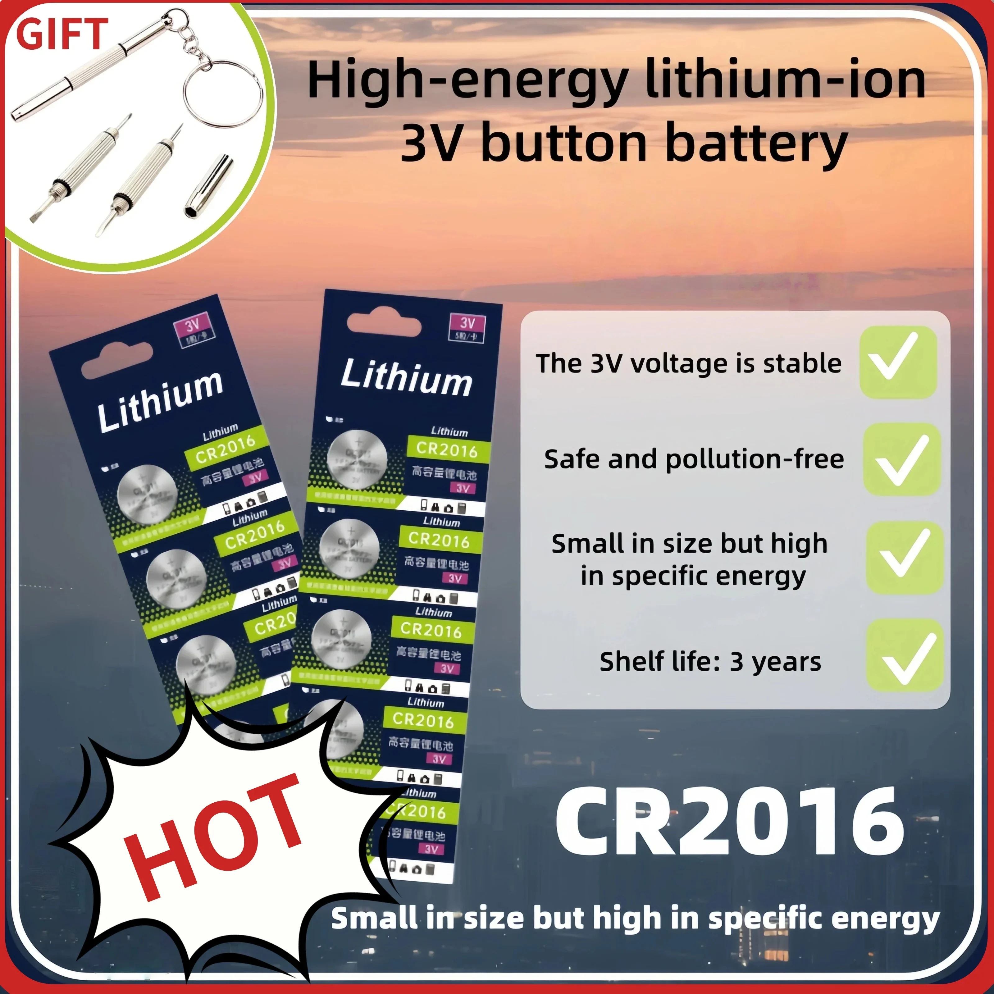 CR2016 piles bouton CR2016 BR2016 DL2016 LM2016 pile bouton au Lithium 3V CR 2016 pour montre électronique
