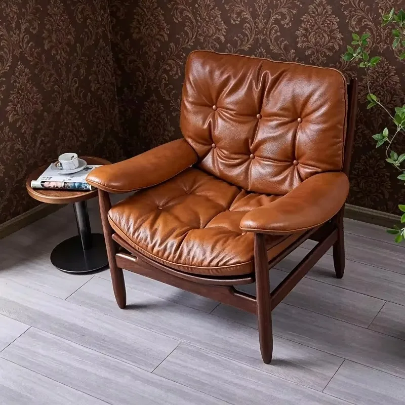 YZ-24  vintage style single seat solid wood villa vintage living room balcony lounge lounge sofa chair