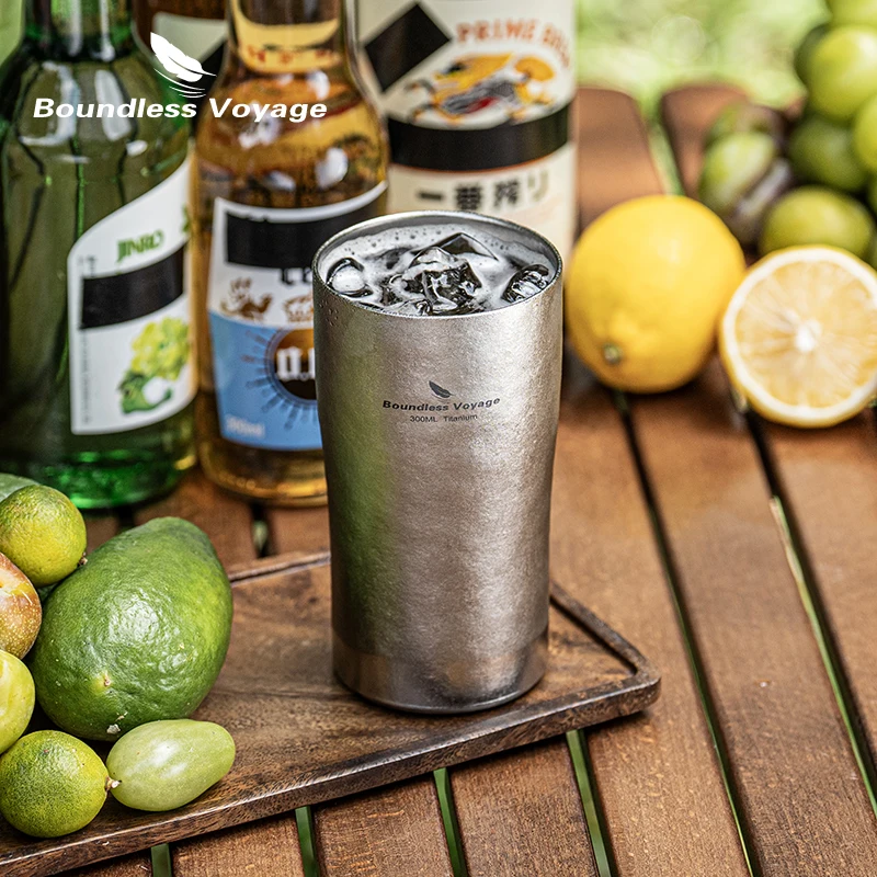 

Титановая чашка на 10 унций (300 мл), сверхлегкая изолированная кружка с двойными стенками для пива, кофе, чая, сочная кружка для кемпинга, пикника, дома