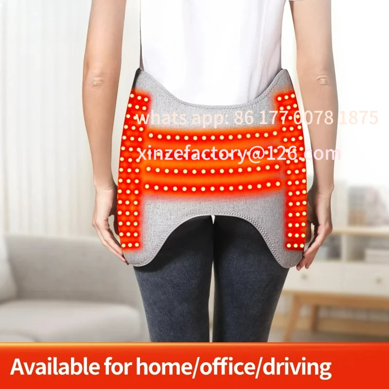 

Настраиваемый красный свет с подогревом талии, горячий компресс-массажер, вибрационный поясничный бандаж, пояс, массаж спины, облегчение боли, уход