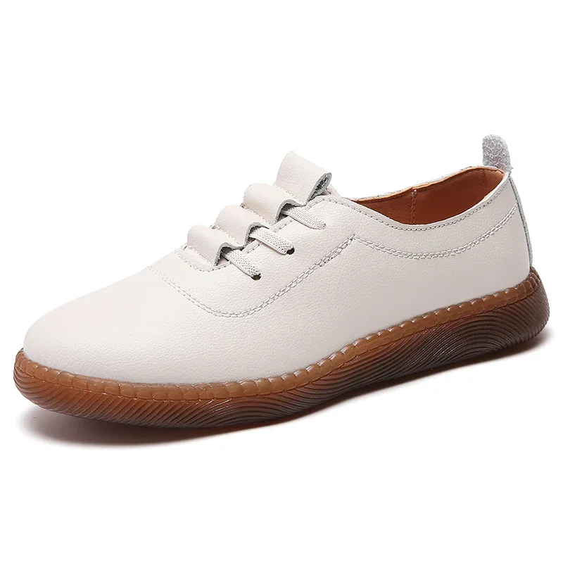 

100% cowhide women's leather shoes flat casual sports shoes light comfortable Big size loafers shoes women's Casual sneakers