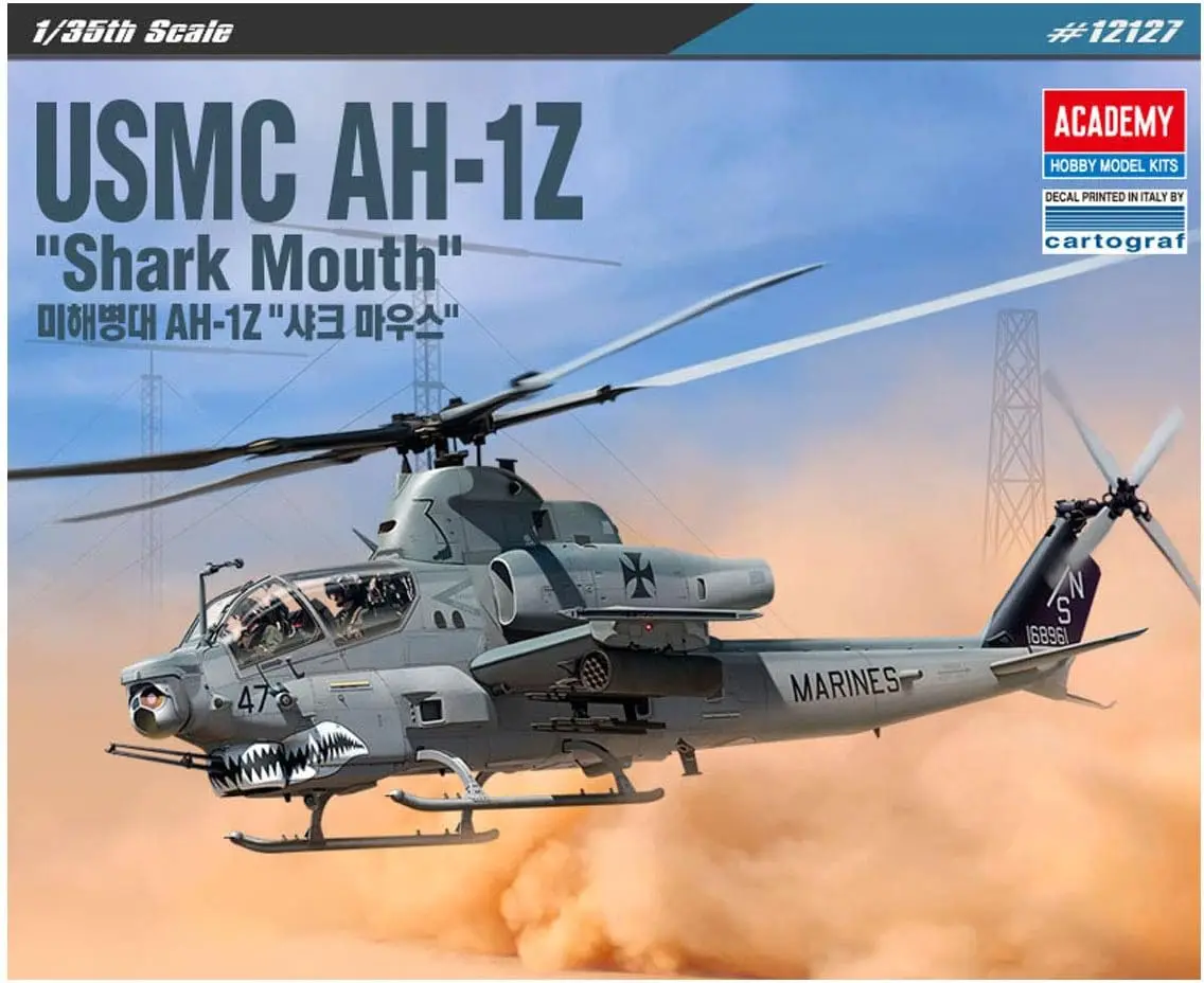 

1:35 Scale USMC AH-1Z Cobra Shark Mouth Model Kit - Assembly Required, No Paint/Glue Included