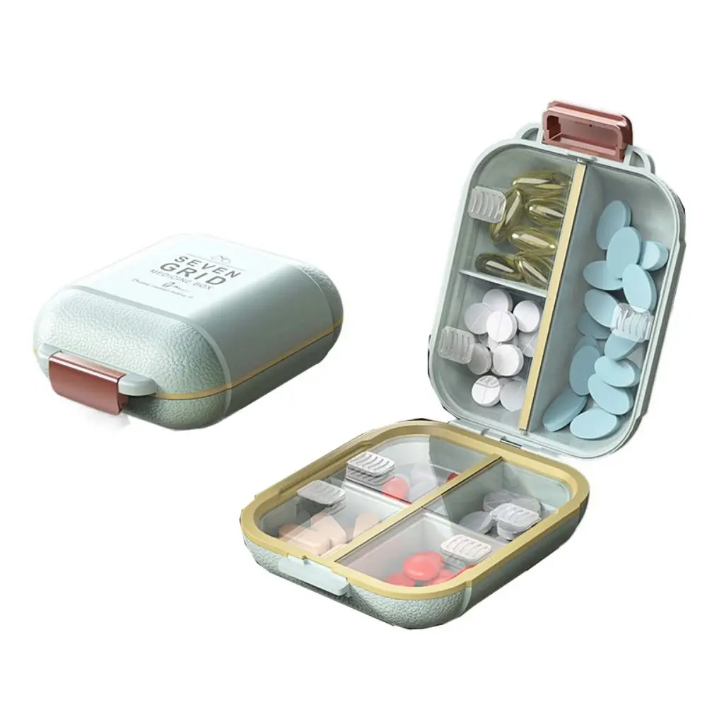 Portable Small Pill Case Moisture-proof 7 Compartment Weekly Pill Box Sealing Waterproof Travel Pill Organizer Supplements