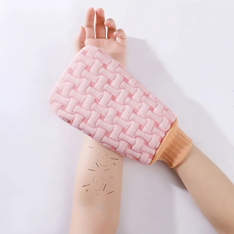 1 قطعة قفاز حمام الوجهين غسل الجسم التقشير الطين القوي فرك حمام الإسفنج أدوات إزالة الجلد الميت منشفة استحمام سميكة #5