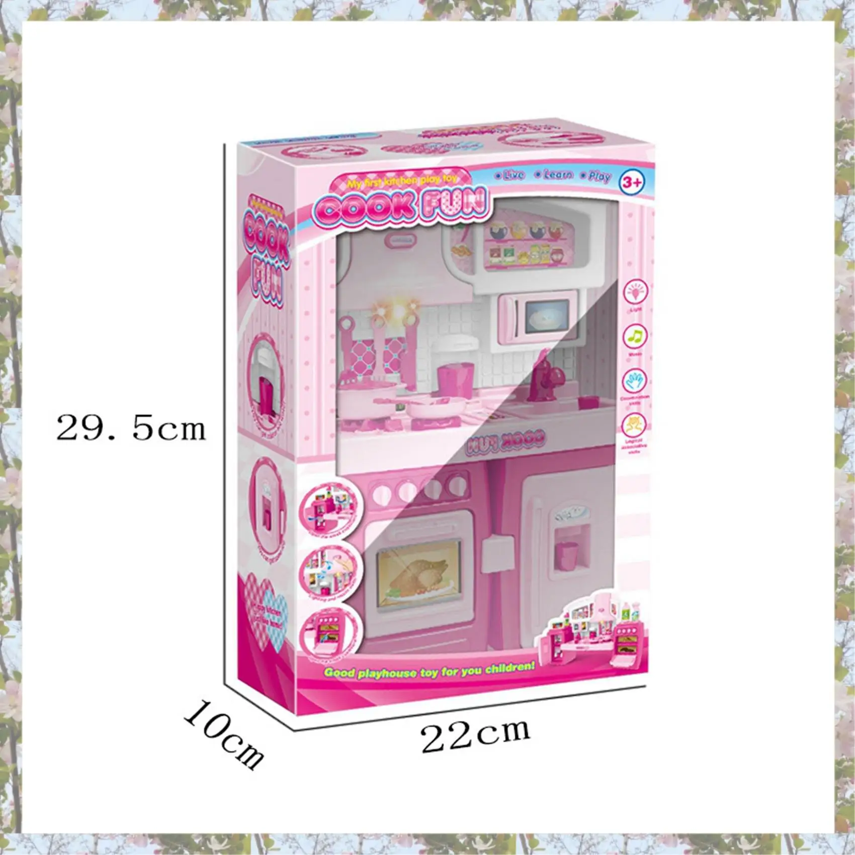T84C-24X ensemble de cuisine musique semblant accessoires ensemble de cuisine jeu de cuisine jouer ensemble d'ustensiles de cuisine pour les enfants-rose