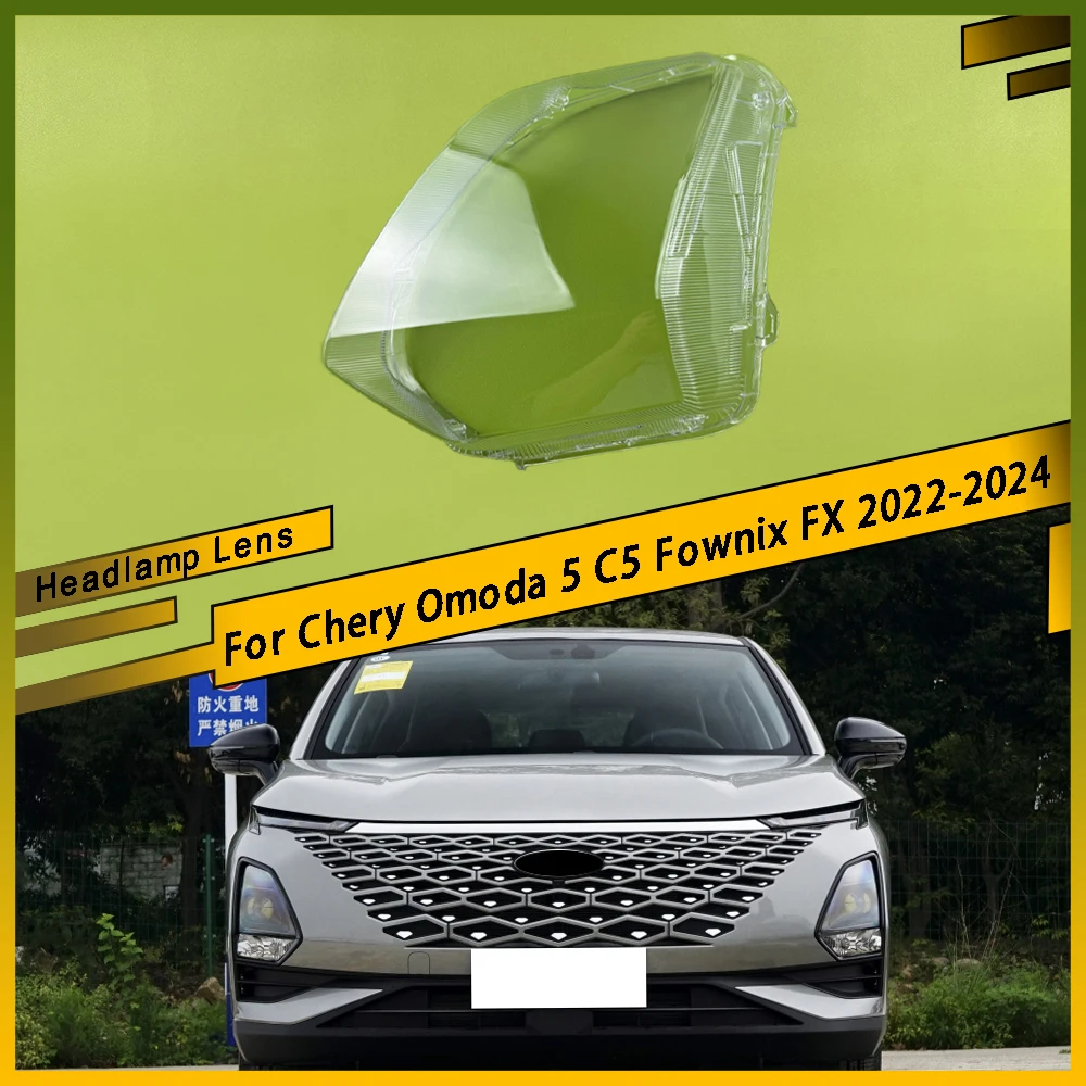 

Car Headlight Lens Cover Transparent Lampshade Clear Headlamp Cover Lamp Shell For Chery Omoda 5 C5 Fownix FX 2022 2023 2024