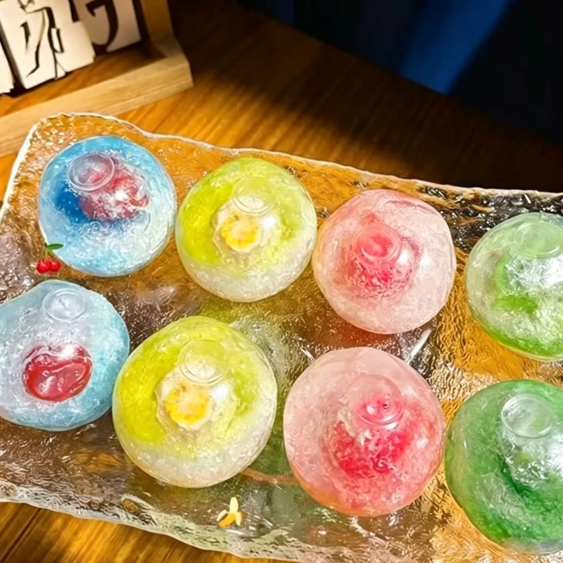Fruit style crushed ice sand handmade ball for healing, plasticity non rebound, stress relieving gifts snow stomping sound