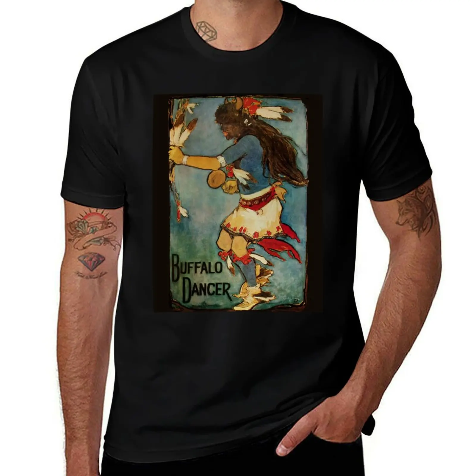 “Buffalo Dancer” Western Art by Gerald Cassidy T-Shirt Basic Lightweight Short Sleeve Tee T-Shirt