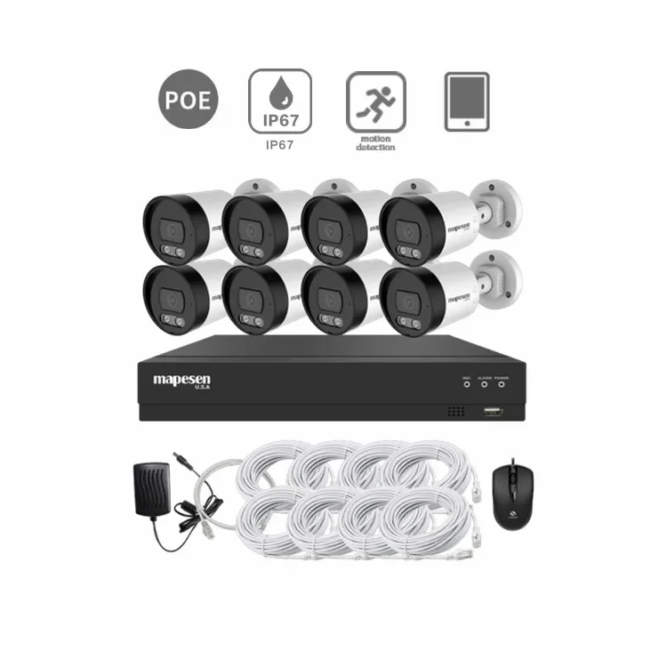 

Home Office Outdoor Video Poe Surveillance Nvr Kit Hd Voice Recording Alarm Security Ip Cctv Camera System