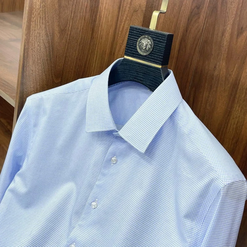 High Quality Men's Shirts Blue Shirt Mens Premium Casual Shirts Long Sleeve Prettier Business Shirt Men's Clothing