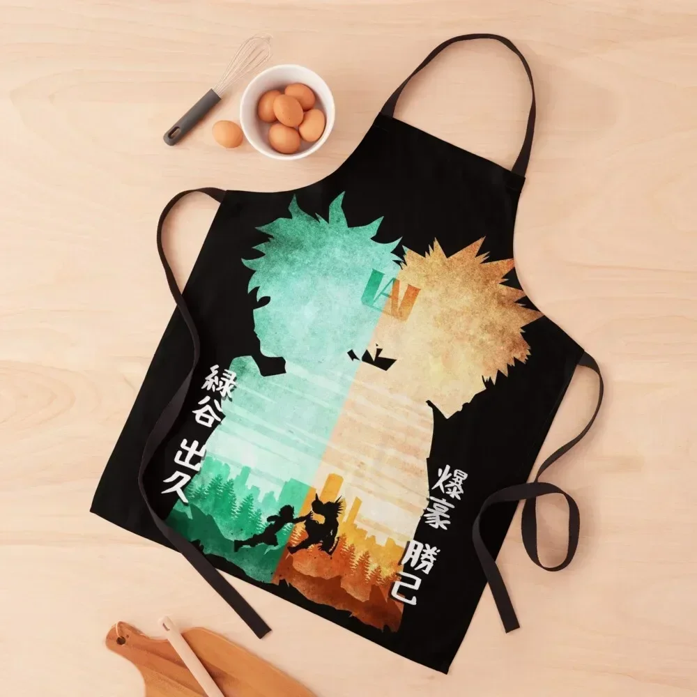 

Deku vs Katchan Hero Academy Apron Household Items Useful professional hairdresser Woman Kitchens New year's Apron