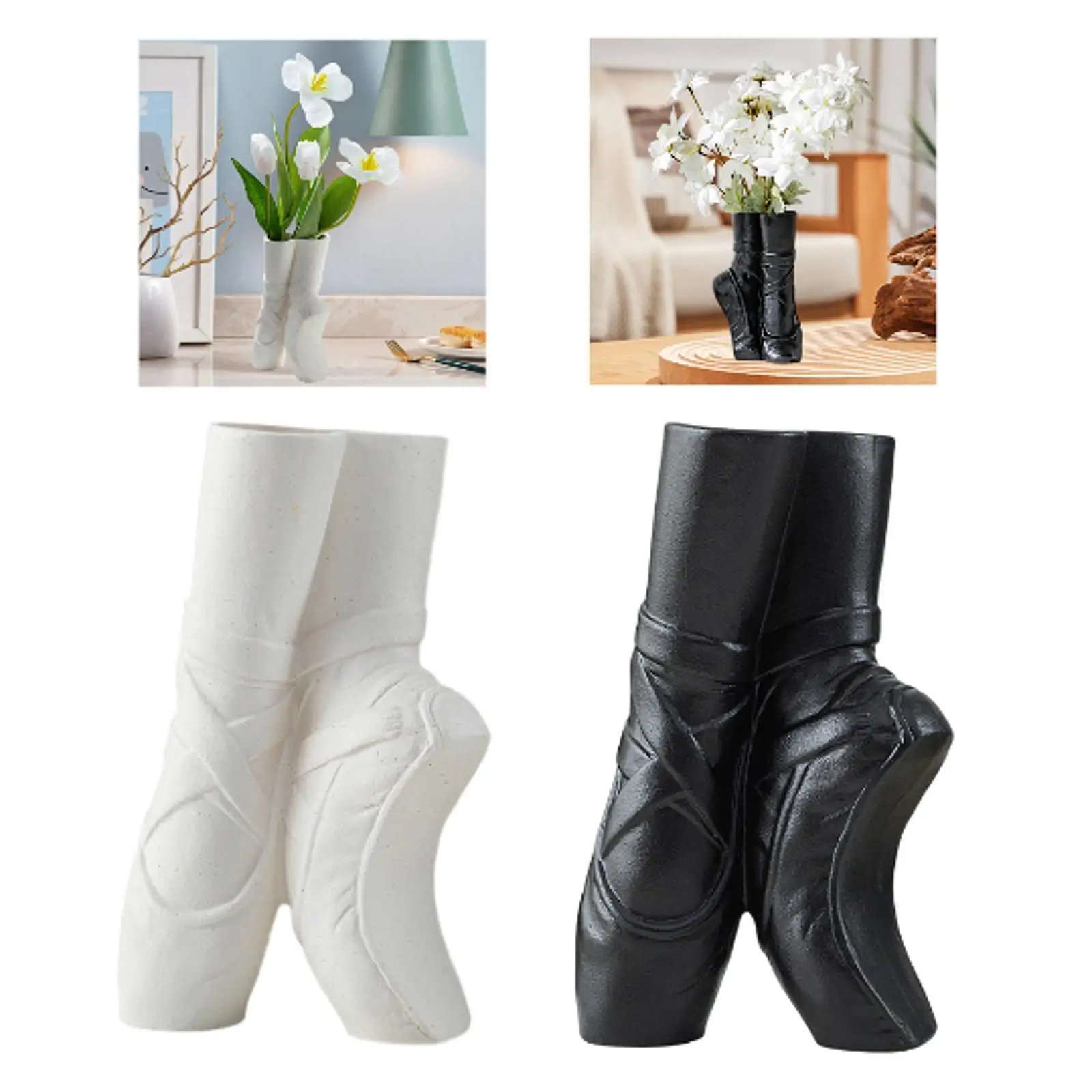 مزهرية على شكل زهرة حذاء الباليه، مزهرية مائية لعشاق الباليه، زخرفة فنية حديثة