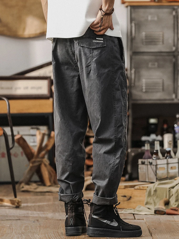 

American Sle Casual Pants Men's Loose Straight Leg Workwear Trousers Spring Autumn Faionable Vintage Waed Long Trousers