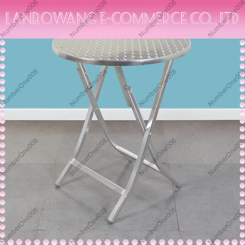 Promotion Aluminum Alloy Folding Table Convenient Dining Desk Home Outdoor Garden Courtyard Leisure Barbecue Round Square Mesas