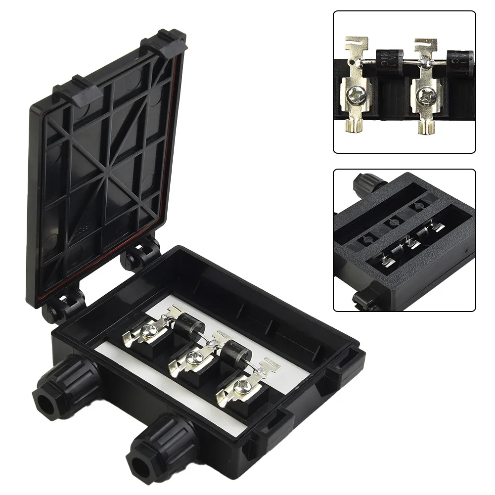 Cable Connector Kit PPO 50W-120W Electrical Testing TOOL Junction Box PV Module Box 50W-120W 6A For Junction Box PV Panel Black