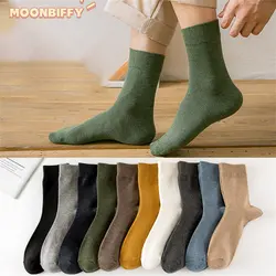 1 Pairs Fashion Men Spring Autumn Socks Solid Color Cotton Socks Men Business Stockings Tube Socks Mens Plus Size Wholesale