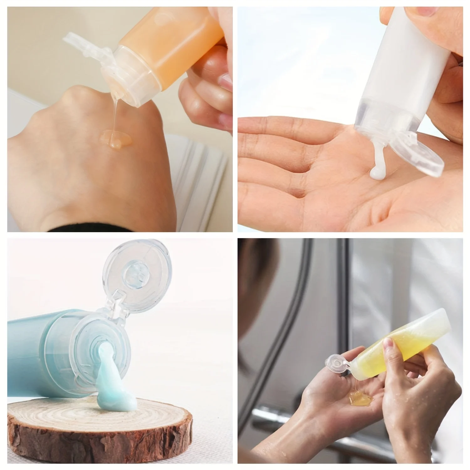 10 szt. 30/50ml Puste, wielokrotnego użytku, plastikowe, miękkie tubki podróżne z dozownikiem, przezroczyste pojemniki kosmetyczne z zakrętką. — zdjęcie 5