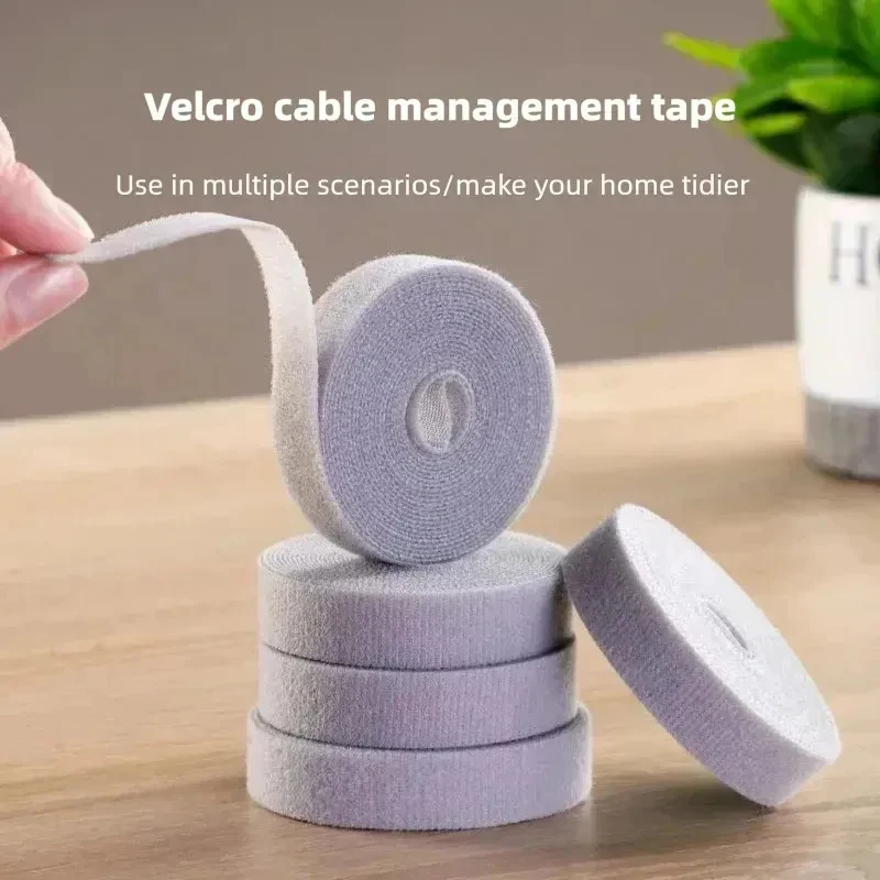 1 Roll Reusable Cable Ties Fastening Tape Multi-Purpose Cord Organizer for Computer TV Wire Management And Storage