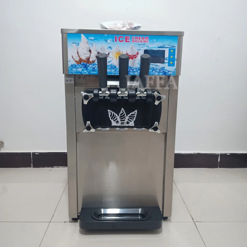 3 Flavors Stainless Steel High Productivity Portable Frozen Yogurt & Ice Cream Machine with Milk & Water Compatibility